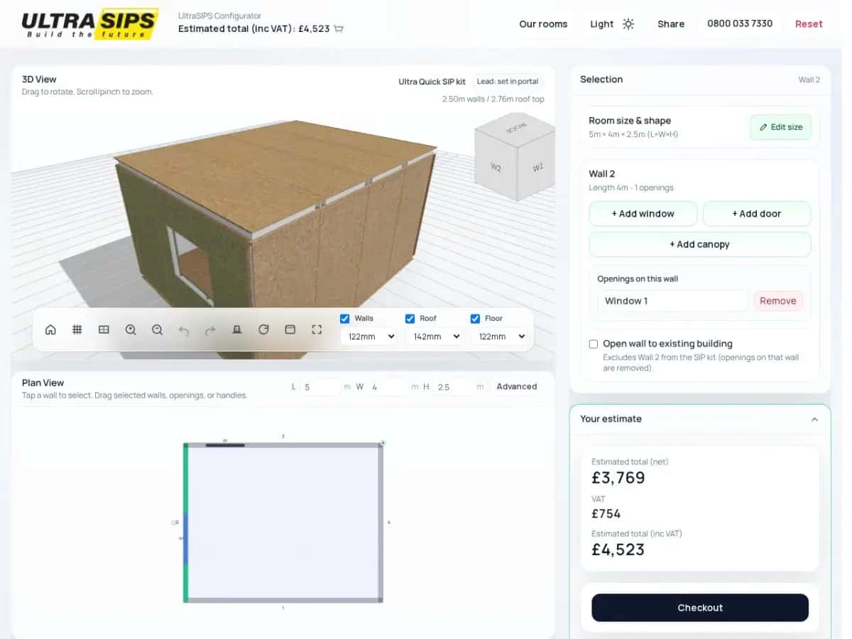 UltraSIPs configurator preview